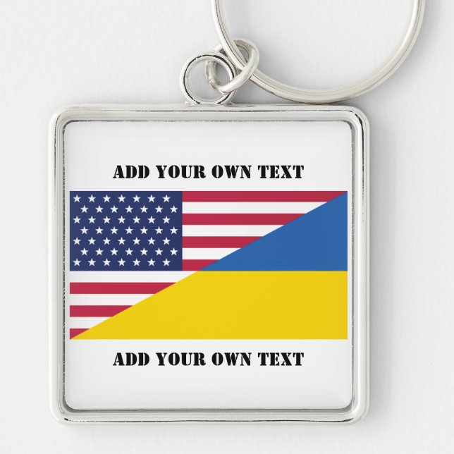 American support towards Ukraine Throw Pillow Keychain (Front)