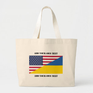 American support towards Ukraine Throw Pillow Large Tote Bag