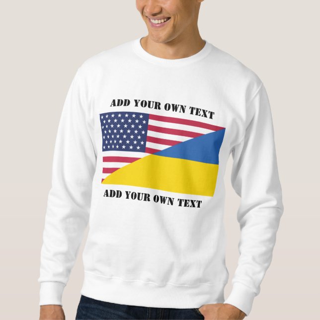 American support towards Ukraine Throw Pillow Sweatshirt (Front)