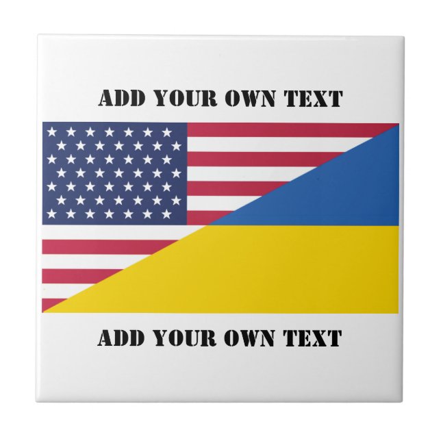 American support towards Ukraine Throw Pillow Tile (Front)