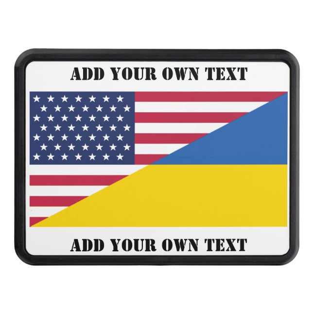 American support towards Ukraine Throw Pillow Trailer Hitch Cover (Front)