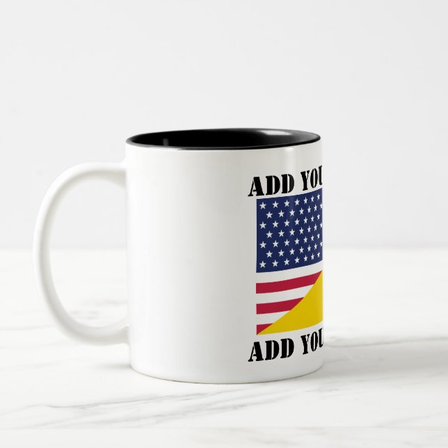 American support towards Ukraine Throw Pillow Two-Tone Coffee Mug (Left)
