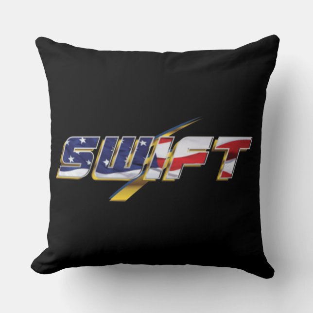 American Swift Trucking Throw Pillow (Front)