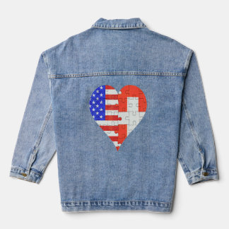 American Swiss Flag Heart