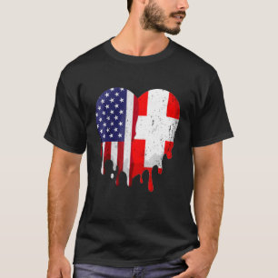 American Swiss Heritage Month Switzerland Flag Hea T-Shirt
