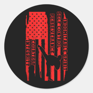 American Taekwondo USA Martial Arts Artist Team Classic Round Sticker