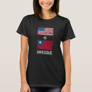 American + Taiwanese Awesome Usa And Taiwan Flags T-Shirt