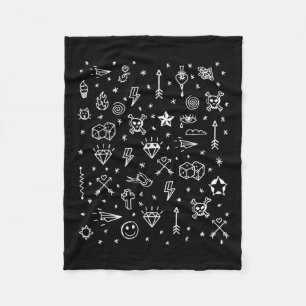 American Tattoo Flash, Traditional Tattoo Designs  Fleece Blanket
