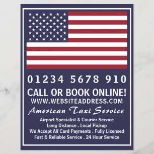 American Taxi Firm Flag with Price List Flyer