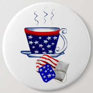 American Tea Cup and Bag Button
