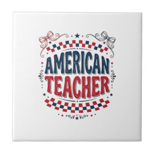 American Teacher Patriotic Vintage Shirt Design_1 Tile
