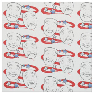 American Theatre with Drama Masks Fabric