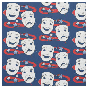 American Theatre with Drama Masks Fabric