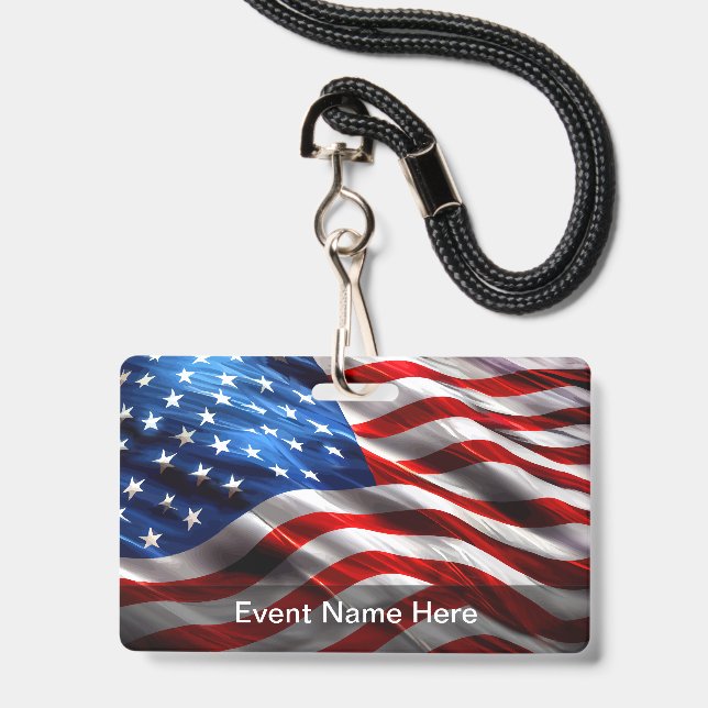 American Theme Budget Event Badges (Arrière avec lanière)