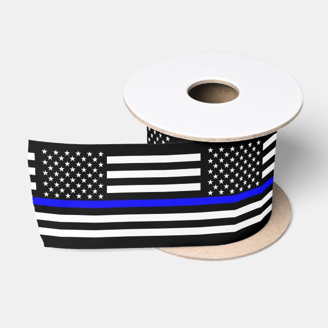 American Thin Blue Line Decor Satin Ribbon (Spool)