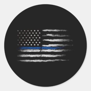 American Thin Blue Line flag Classic Round Sticker