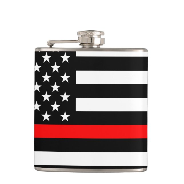 American Thin Red Line Graphic Hip Flask (Front)