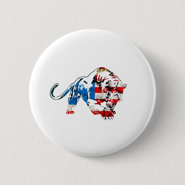American Tiger 2 Inch Round Button (Front)