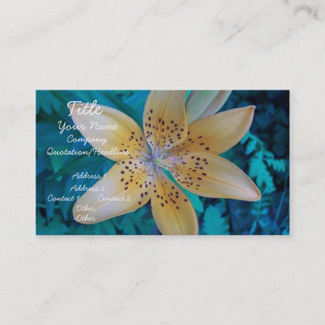 American Tiger Lily Business Card (Front)