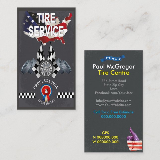 American Tire Centre Business Card (Front/Back)