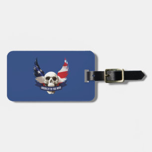 American to the Bone Skull Luggage Tag