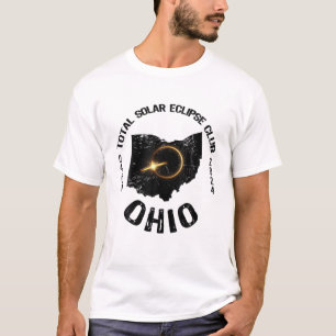 American Total Solar Eclipse Ohio 2024 Retro State T-Shirt