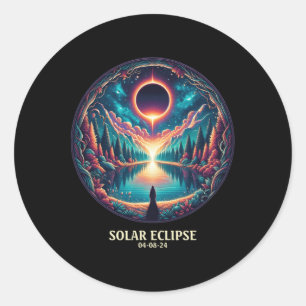 American Totality April 8 2024 Mystic Total Solar Classic Round Sticker
