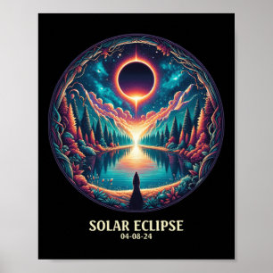 American Totality April 8 2024 Mystic Total Solar  Poster