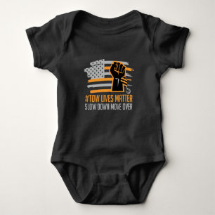 American Tow Truck Driver Towing Trucker Driving Baby Bodysuit
