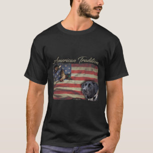 American Tradition Waterfowl Duck Hunting Dog Blac T-Shirt