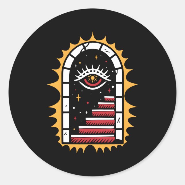 American Traditional Old School Tattoo Flash Ink S Classic Round Sticker (Front)