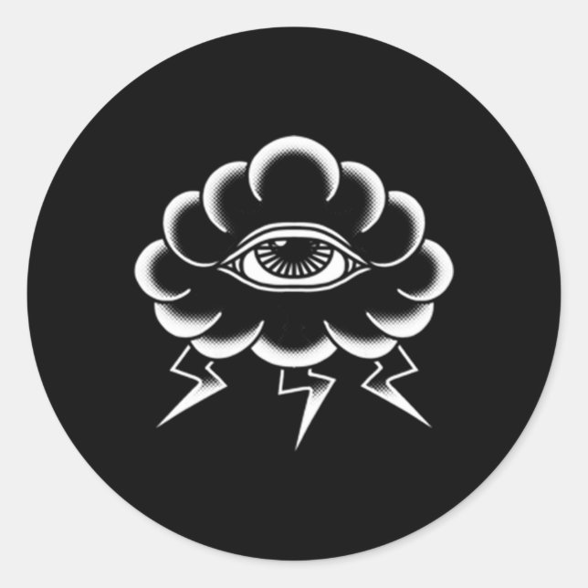 American Traditional Tattoo Edgy Old School Flash Classic Round Sticker (Front)