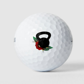 American Traditional Tattoo Flower Kettlebell  Golf Balls