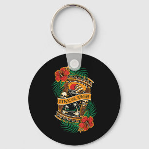 American Traditional Tattoo Old School Flash Skull Keychain