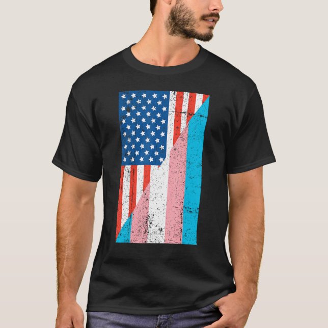 American Transgender Flag Transgender T-Shirt (Front)