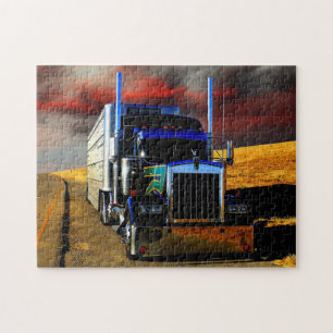 American Transport Truck Pulled Over To Rest Jigsaw Puzzle