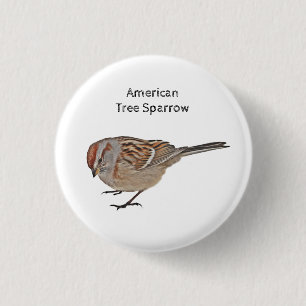 American Tree Sparrow 1 Inch Round Button