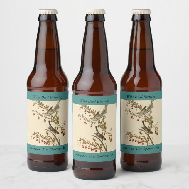 American Tree Sparrow, Audubon's Birds of America Beer Bottle Label (Bottles)
