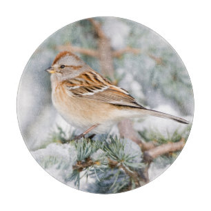 American Tree Sparrow in winter Cutting Board