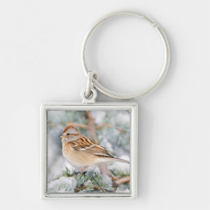 American Tree Sparrow in winter Keychain