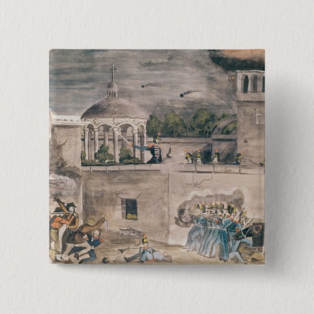 American troops under General Doniphan 2 Inch Square Button (Front)