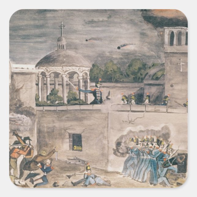 American troops under General Doniphan Square Sticker (Front)
