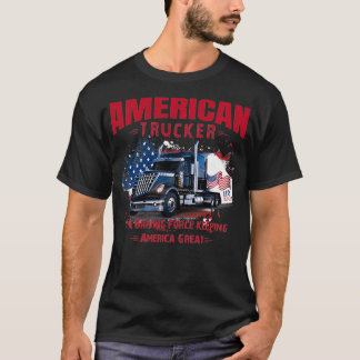 American Truck Driver Vintage For Men Father Funny T-Shirt