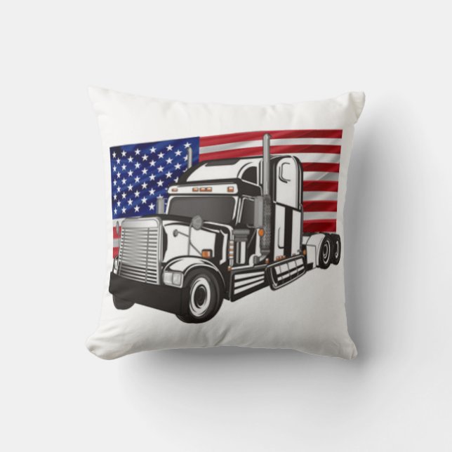 American Truck Throw Pillow (Front)