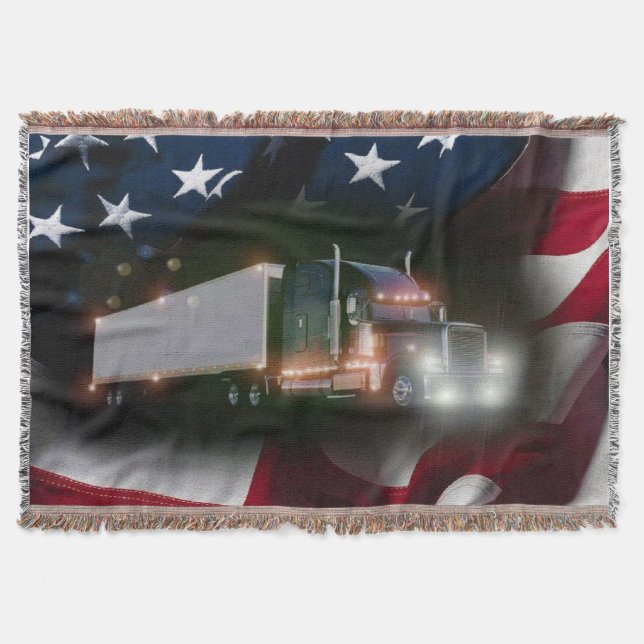American Trucker Pride Throw Blanket (Front)