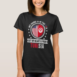 American Tunisian Flag Heart from Tunisia American T-Shirt