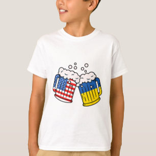 American Ukraine Flag Beer Mug Ukrainian Heritage T-Shirt