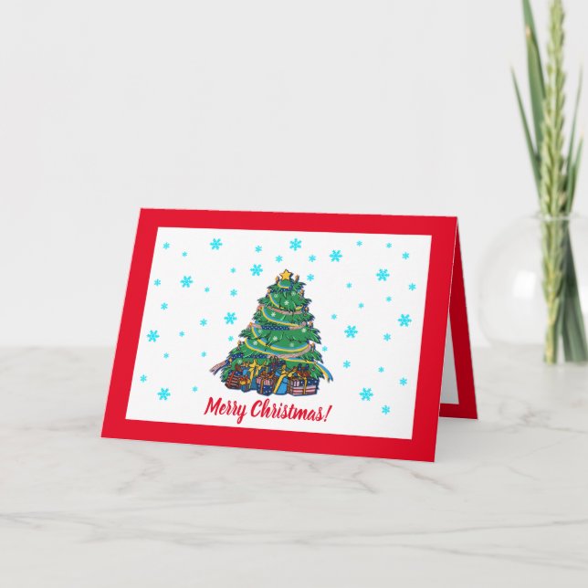 American Ukrainian Christmas Tree  Holiday Card (Front)