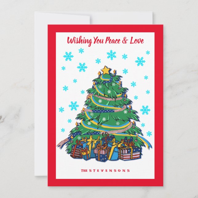 American Ukrainian Christmas Tree Holiday Card (Front)