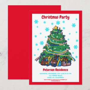 American Ukrainian Christmas Tree  Personalize  Invitation